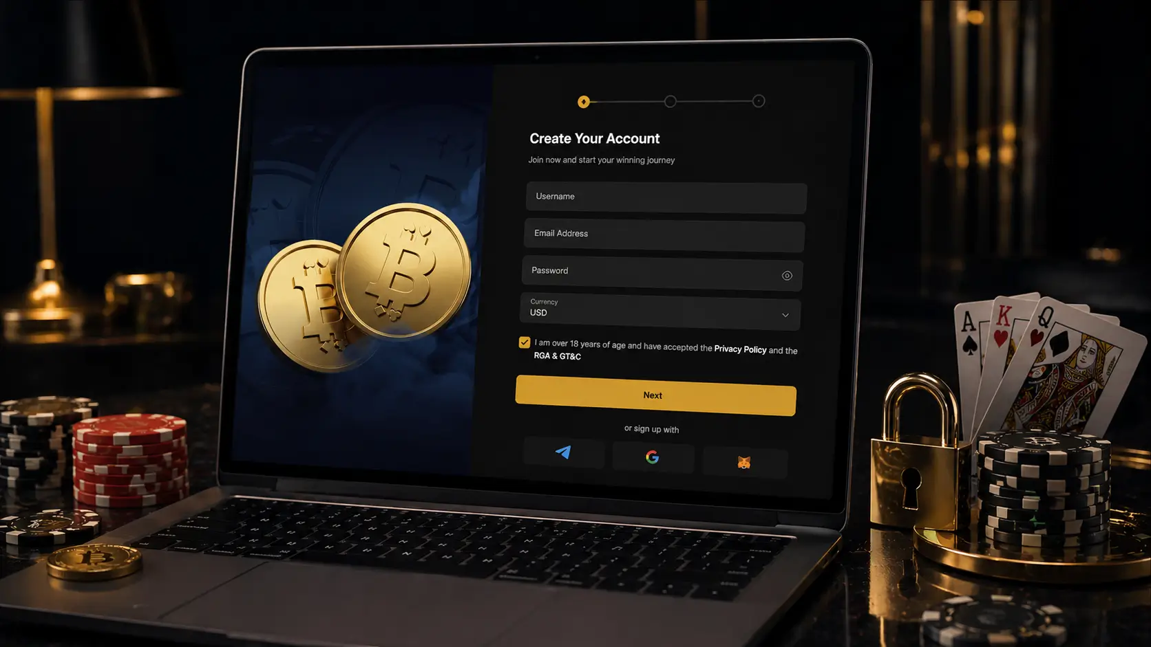 Bitfortune Registration visual guide